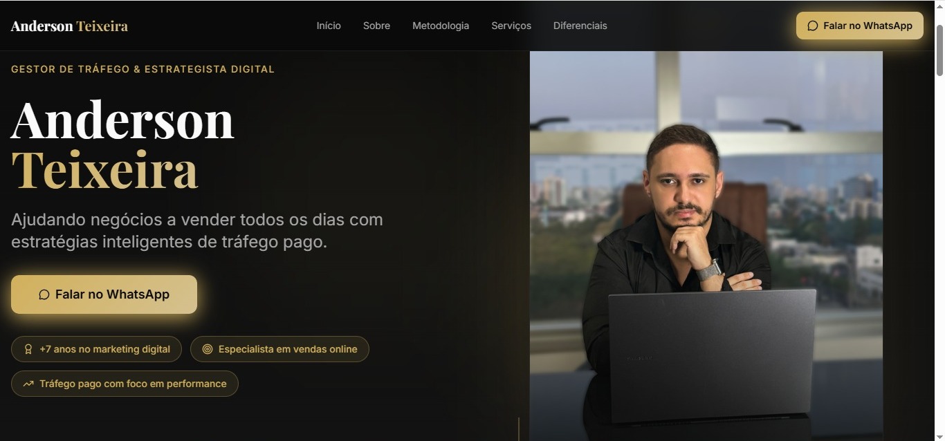 Anderson Teixeira — Gestor de Tráfego — tela 1