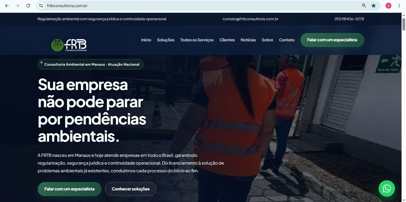FRTB Consultoria Ambiental — Site Oficial — tela 1