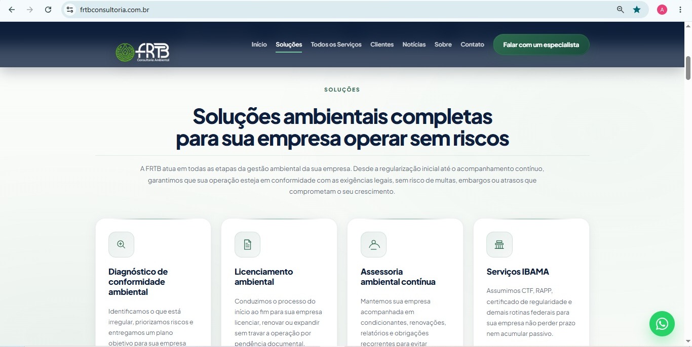 FRTB Consultoria Ambiental — Site Oficial — tela 2