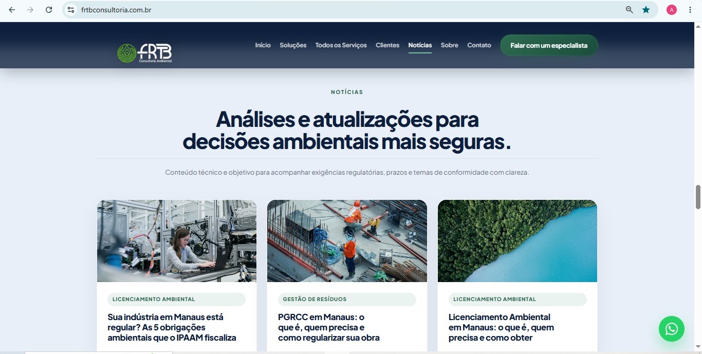 FRTB Consultoria Ambiental — Site Oficial — tela 5