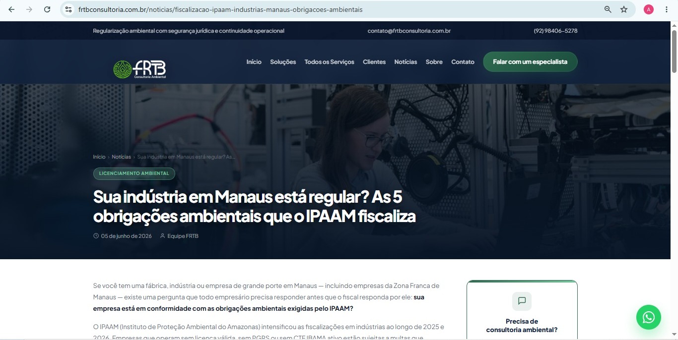 FRTB Consultoria Ambiental — Site Oficial — tela 6