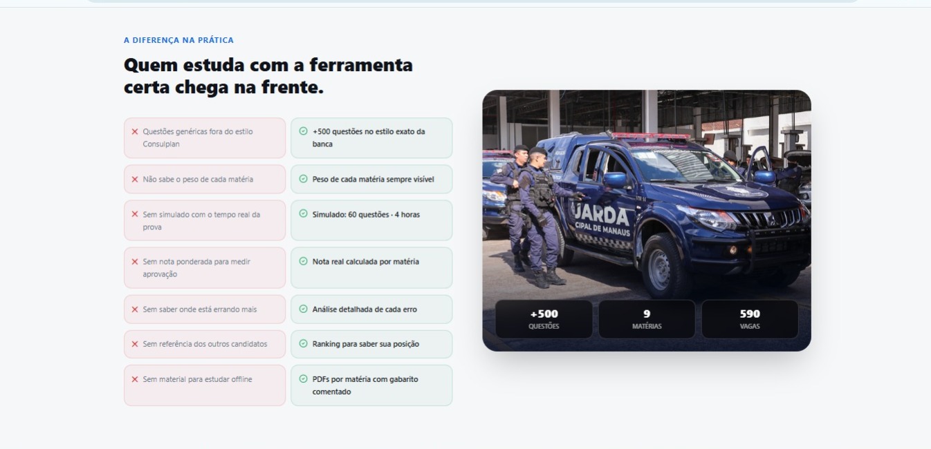 GuardaQuest — Sistema de Questões para Concursos — tela 2