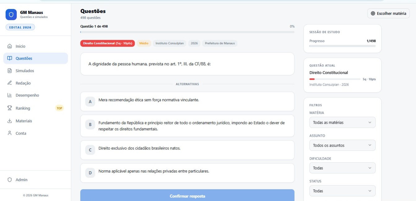GuardaQuest — Sistema de Questões para Concursos — tela 4