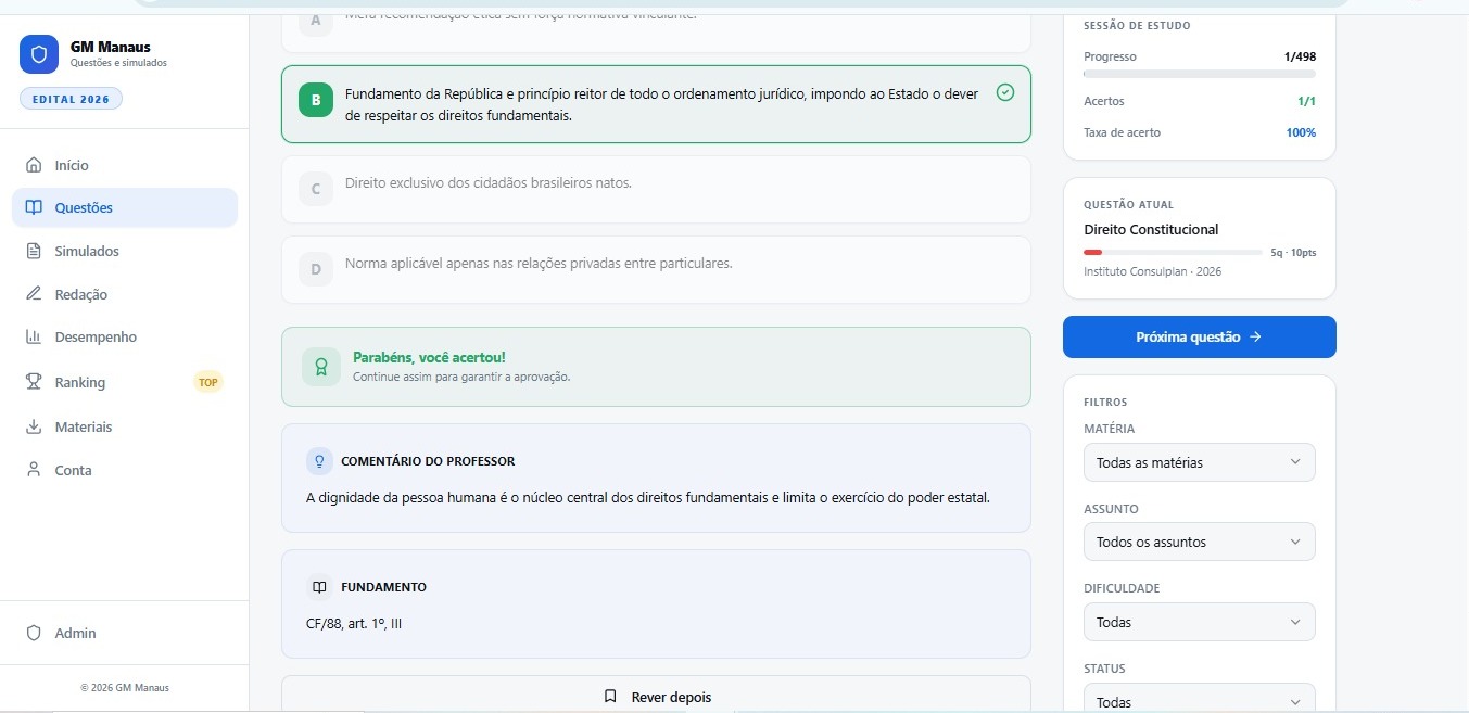 GuardaQuest — Sistema de Questões para Concursos — tela 5