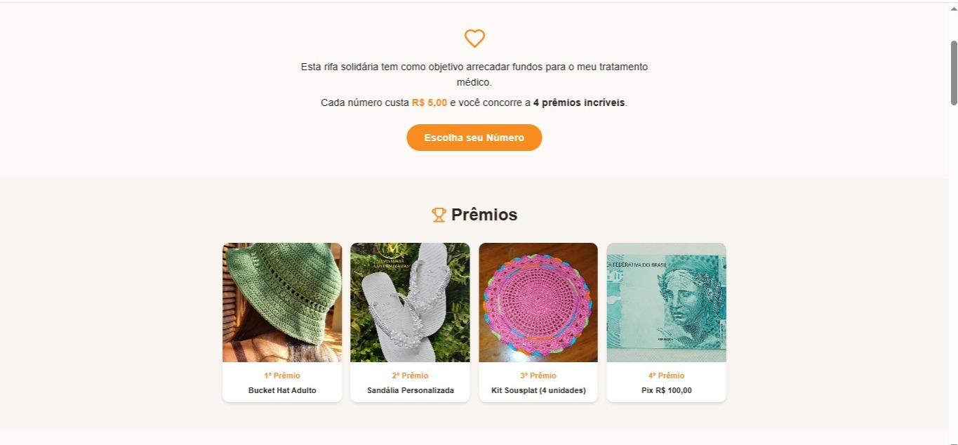Rifa da Nena — Sistema de Rifa Solidária — tela 2