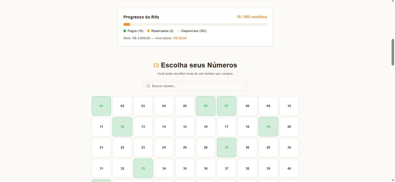 Rifa da Nena — Sistema de Rifa Solidária — tela 3