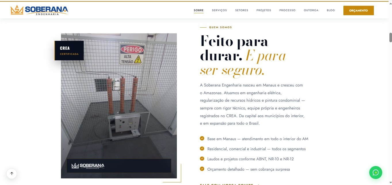 Soberana Engenharia — Engenharia Elétrica — tela 2
