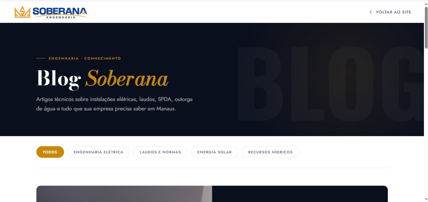 Soberana Engenharia — Engenharia Elétrica — tela 4