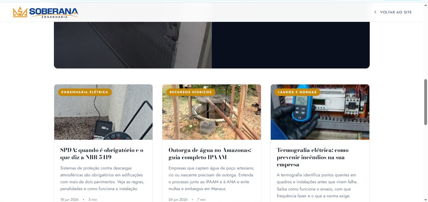 Soberana Engenharia — Engenharia Elétrica — tela 5