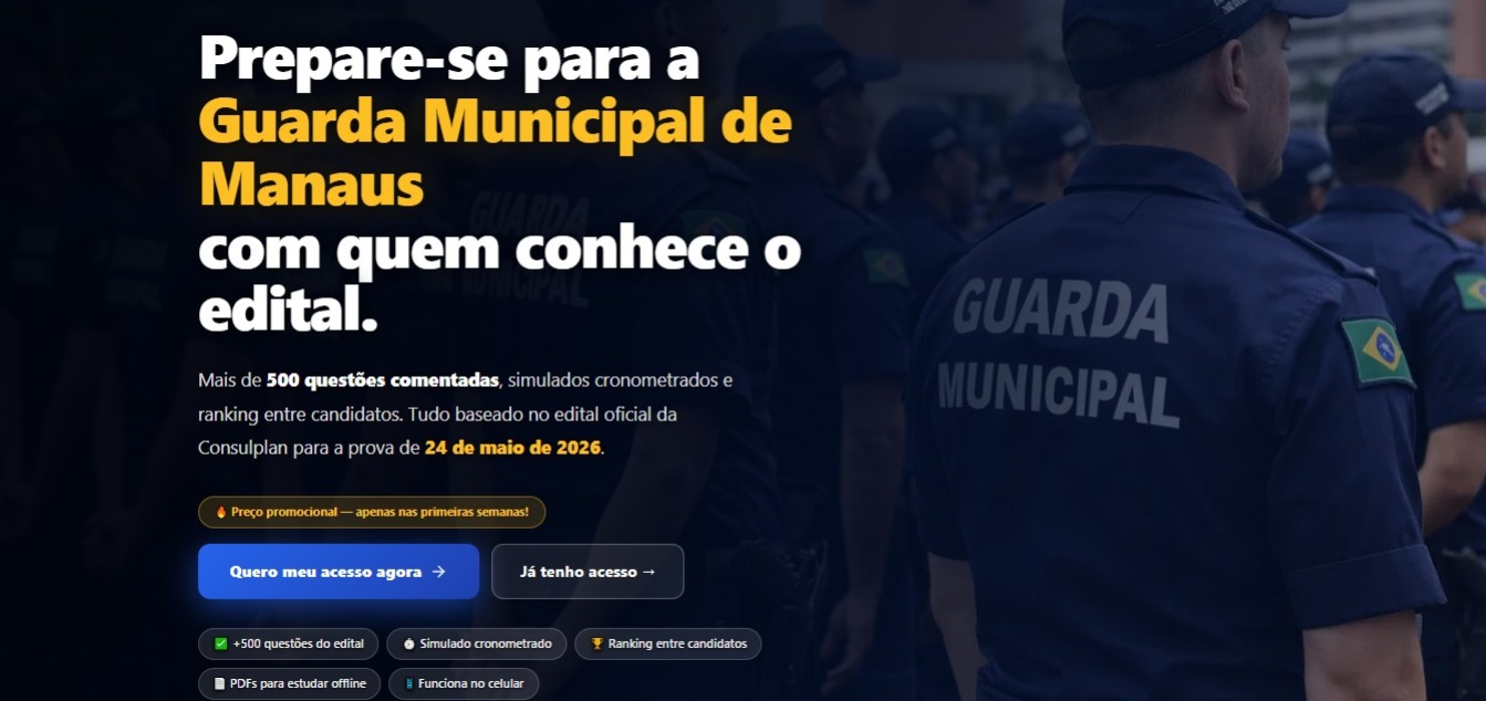 Hero — Prepare-se para a Guarda Municipal de Manaus