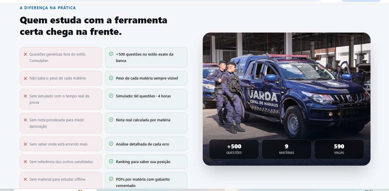 Comparativo — ferramenta certa vs apostila genérica