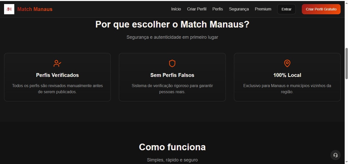 Tela 2 do projeto Match Manaus