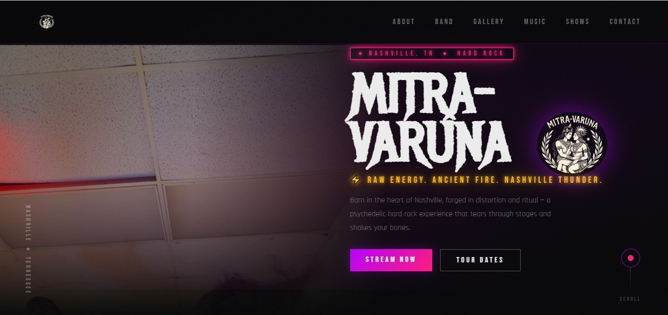 Hero — logo Mitra-Varuna e CTAs